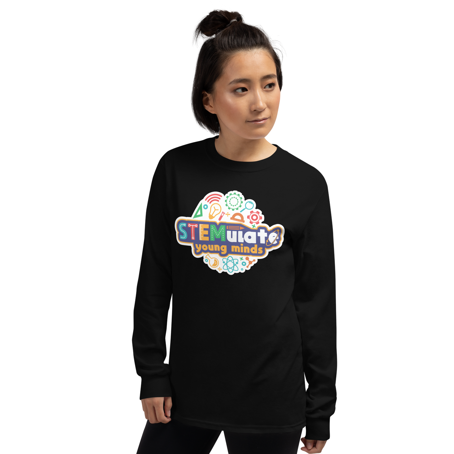 Adult STEMulate Long Sleeve Tee in Black