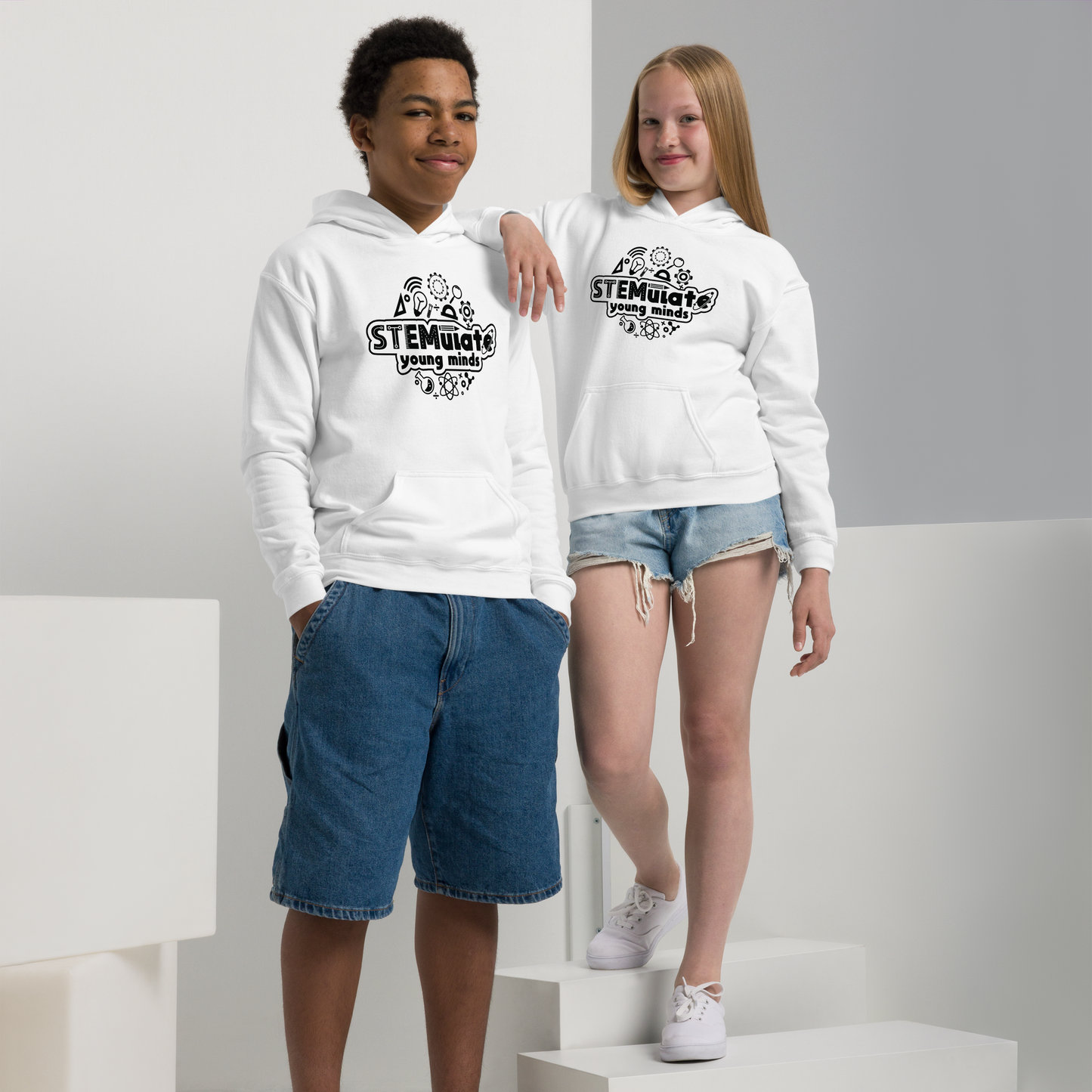 Youth STEMulate Hoodie in White