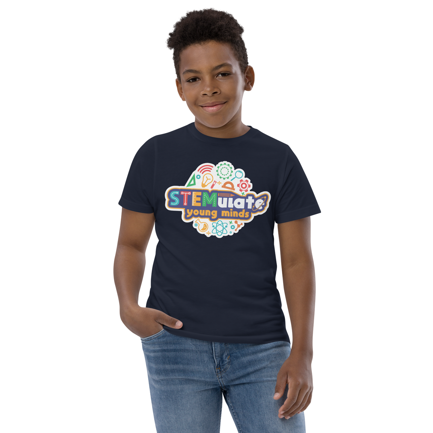 STEMULATE Young Minds Tee in Navy