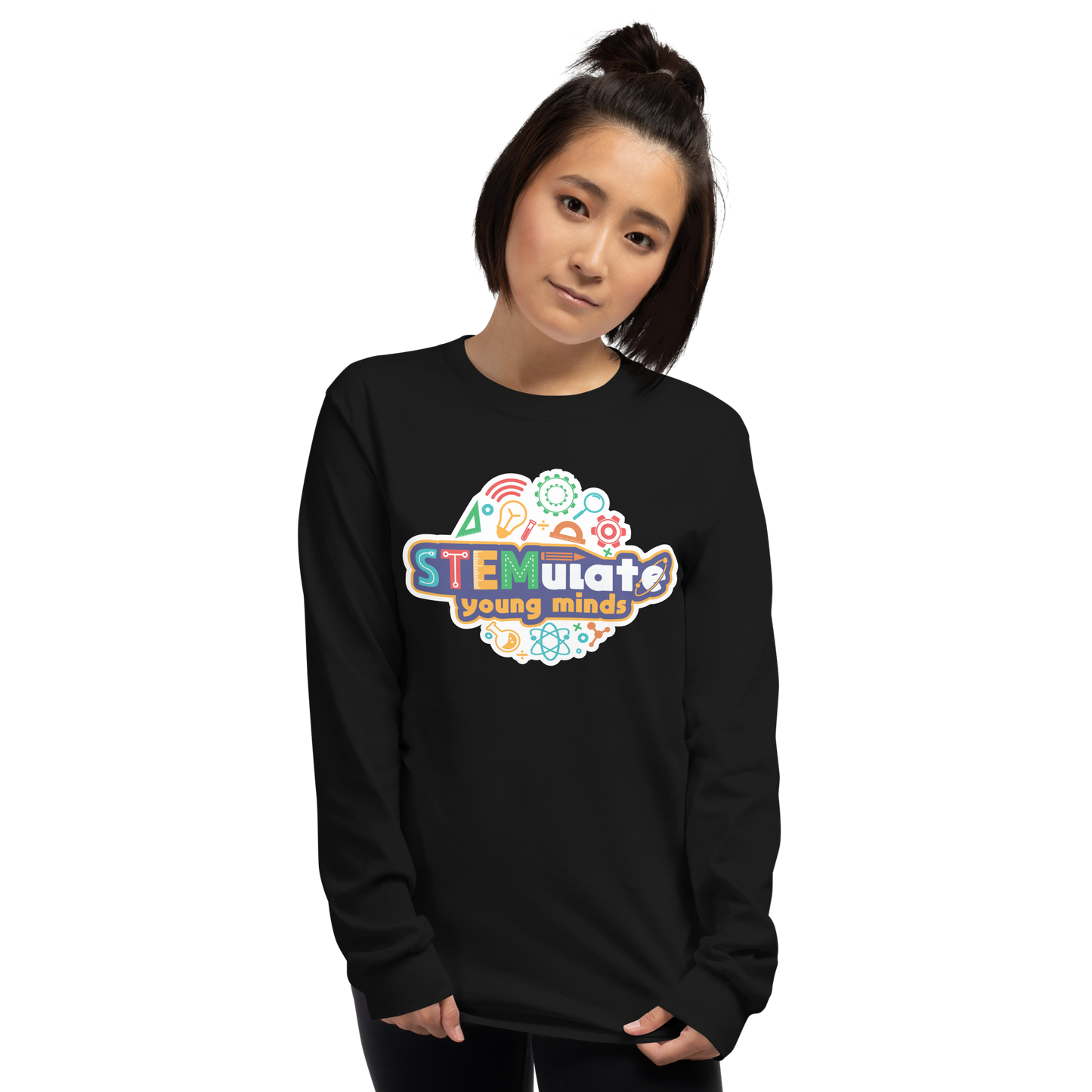 Adult STEMulate Long Sleeve Tee in Black