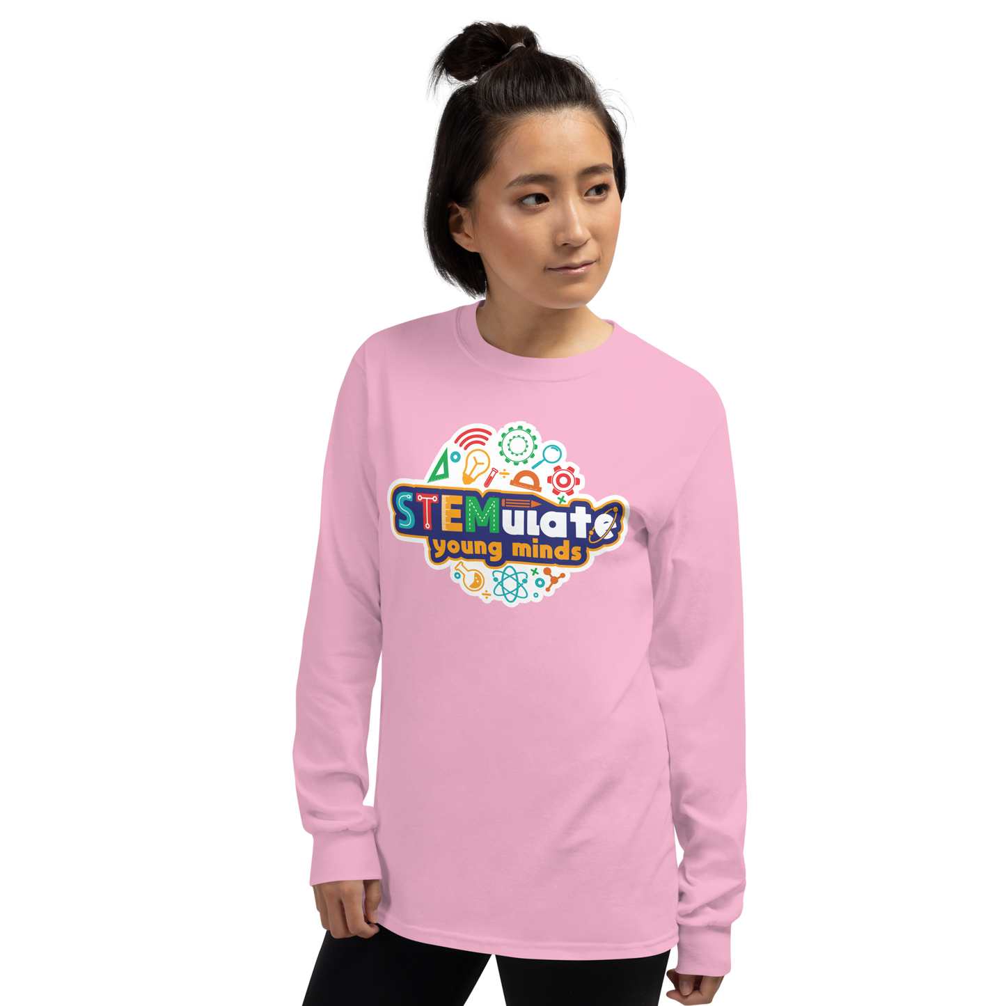 Adult STEMulate Long Sleeve Tee in Pink