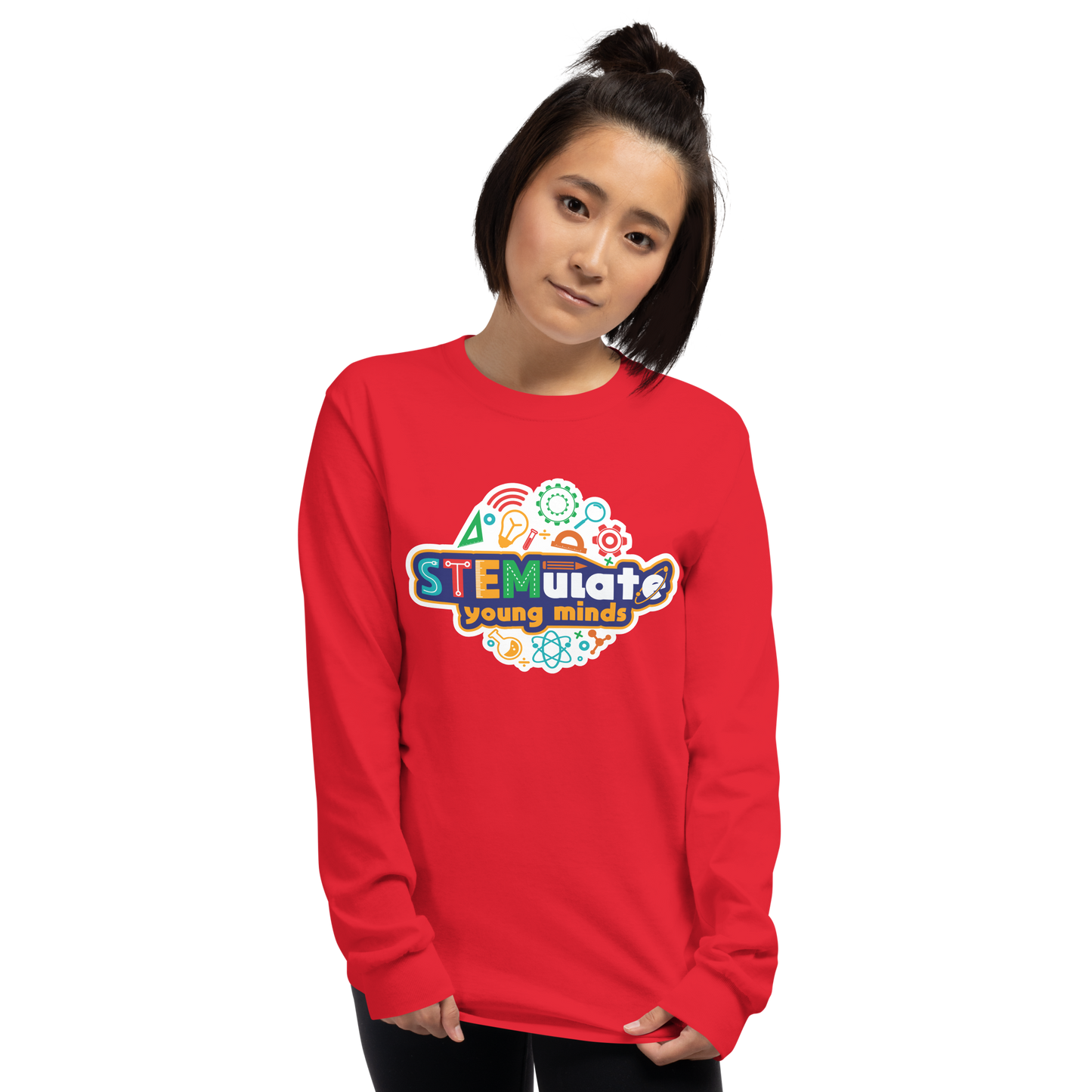 Adult STEMulate Long Sleeve Tee in Red