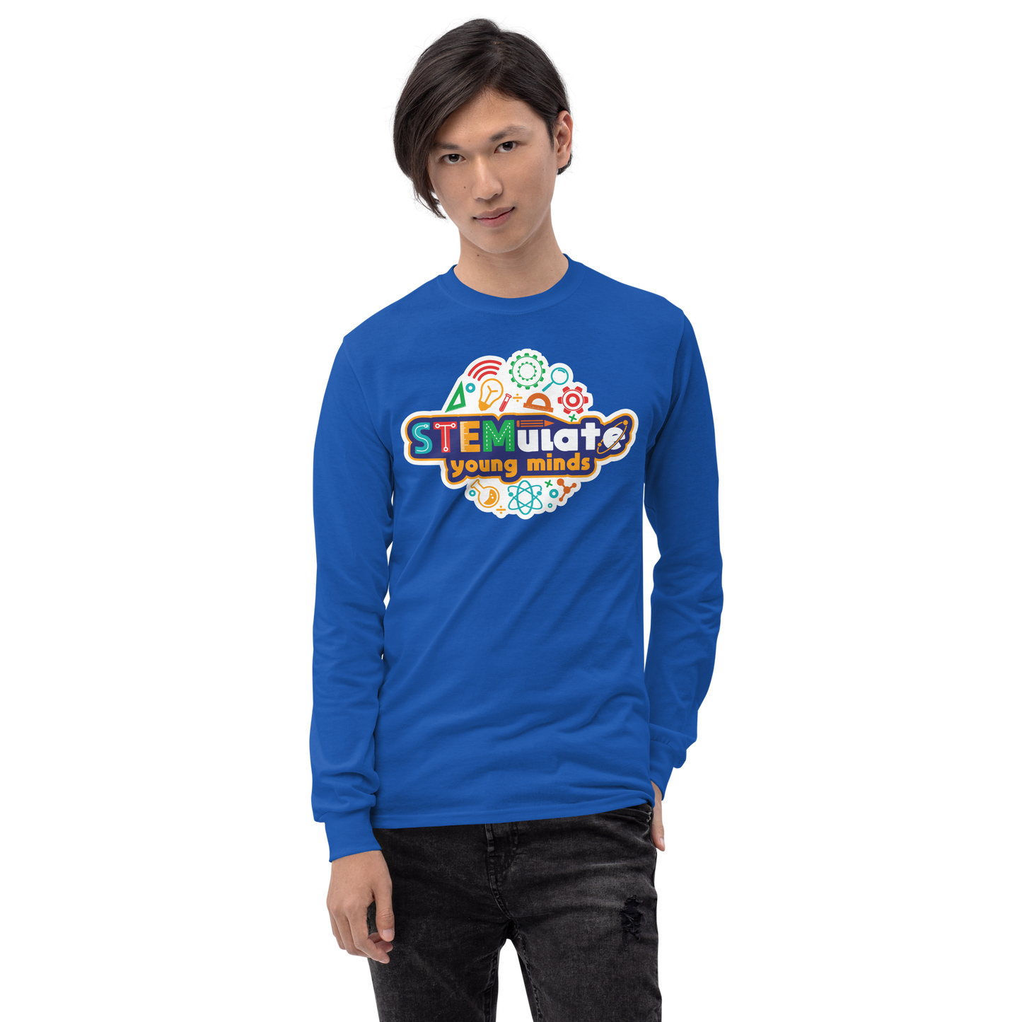 Adult STEMulate Long Sleeve Tee in Royal