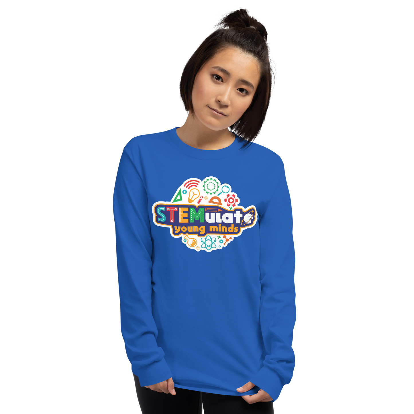 Adult STEMulate Long Sleeve Tee in Royal